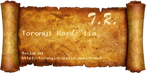 Toronyi Rozália névjegykártya