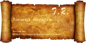 Toronyi Rozália névjegykártya