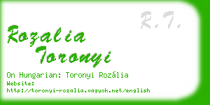 rozalia toronyi business card